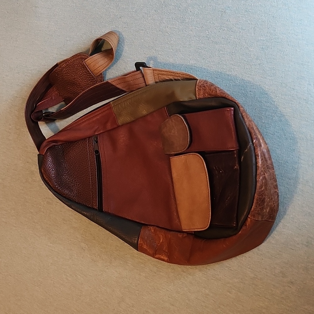 Genuine leather muti-color cross bad